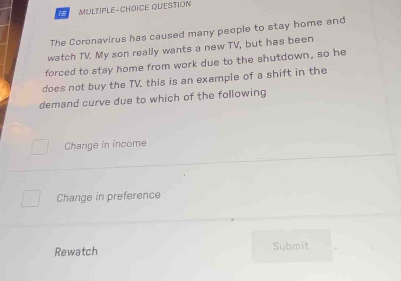 multiple-choice question the coronavirus has caused many people to stay…