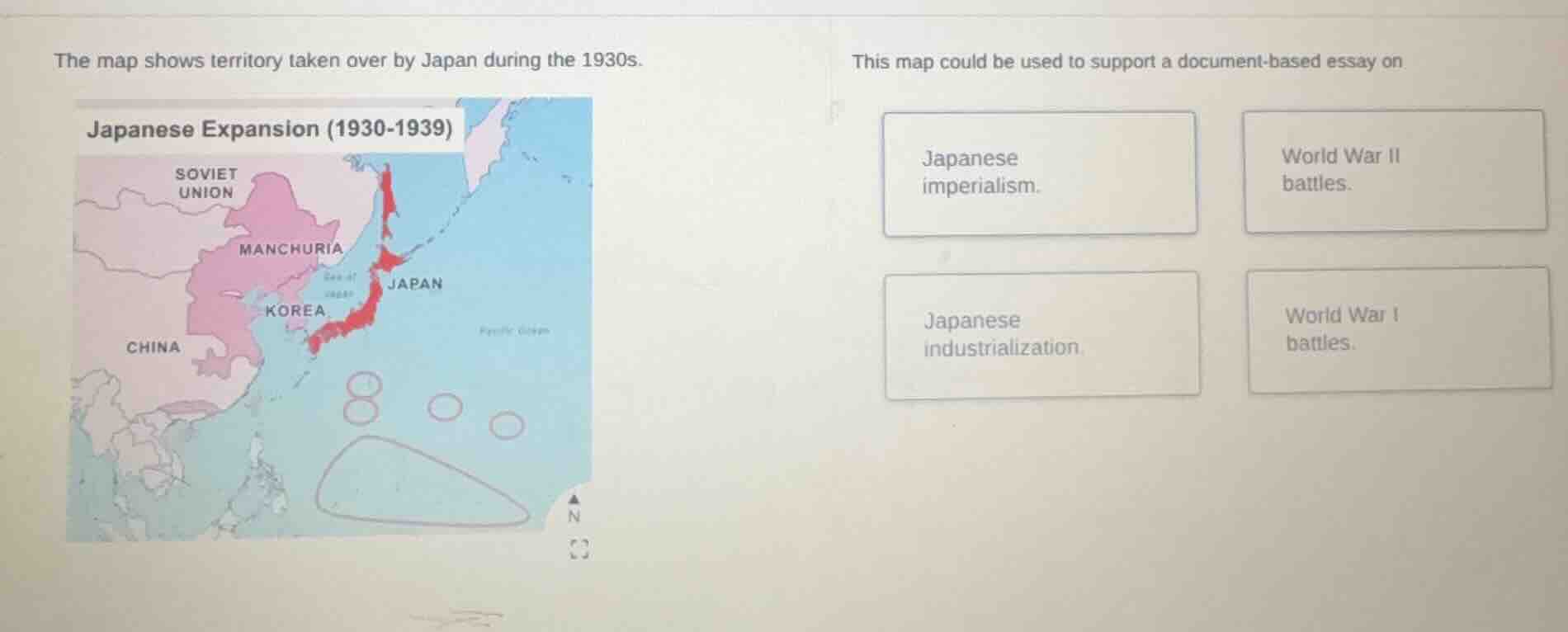 the map shows territory taken over by japan during the 1930s. japanese …
