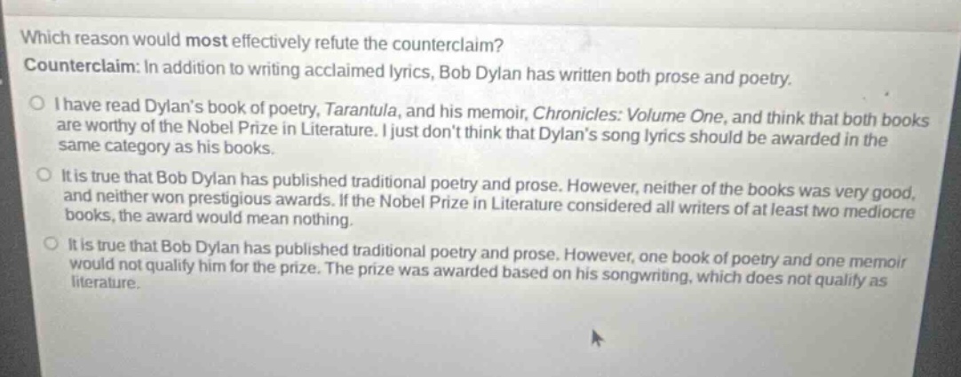 which reason would most effectively refute the counterclaim? countercla…
