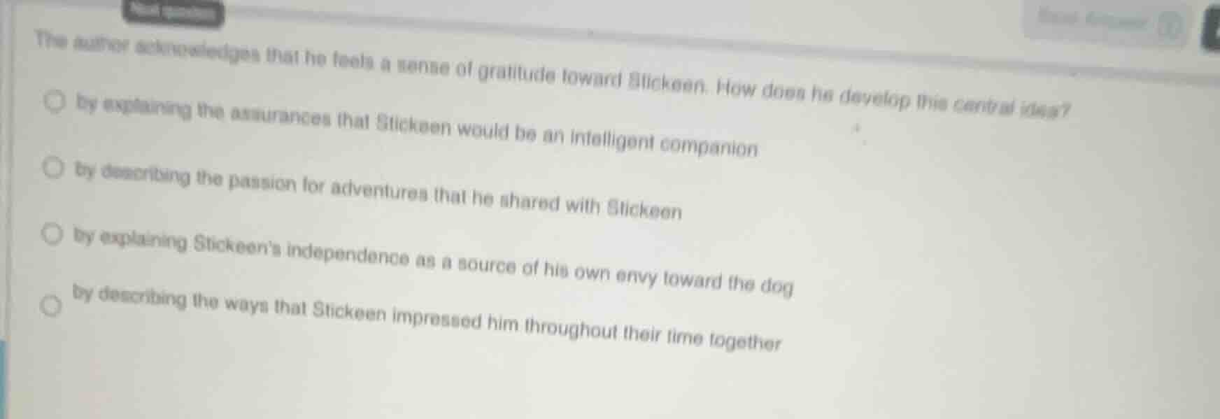the author acknowledges that he feels a sense of gratitude toward stick…