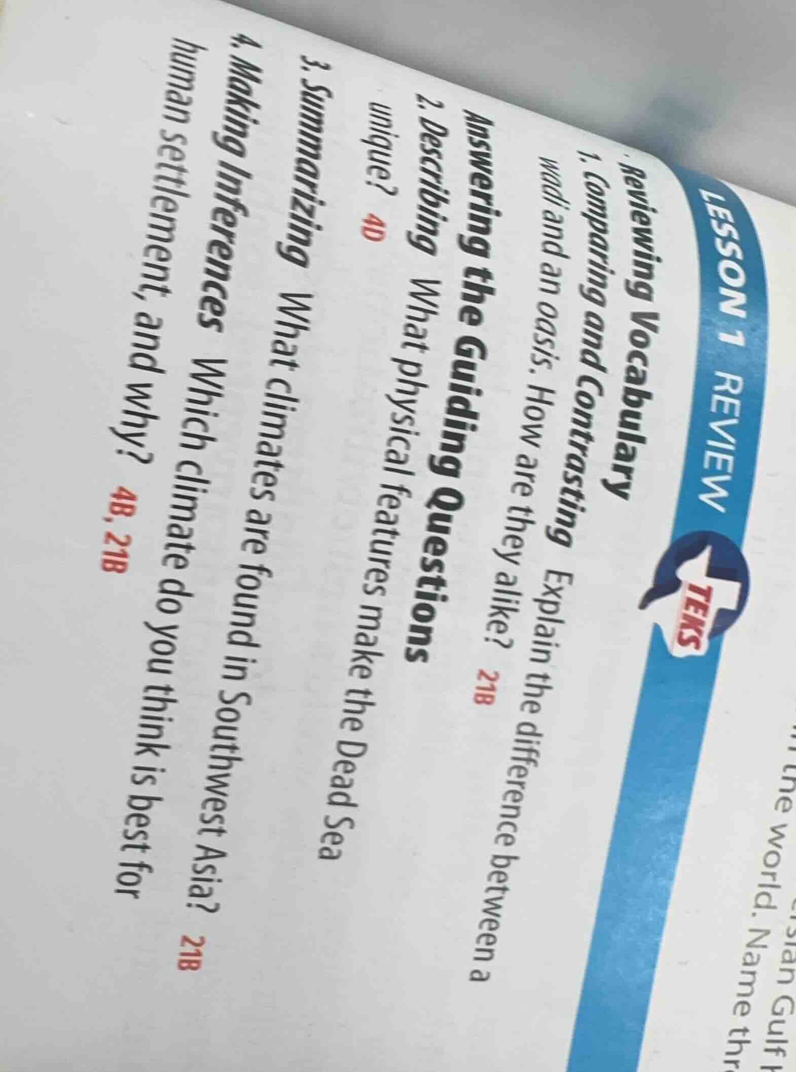 lesson 1 reviewteksreviewing vocabularyanswering the guiding questions1…