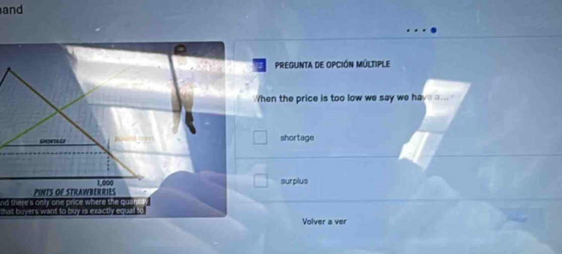 pregunta de opción múltiple when the price is too low we say we have a.…