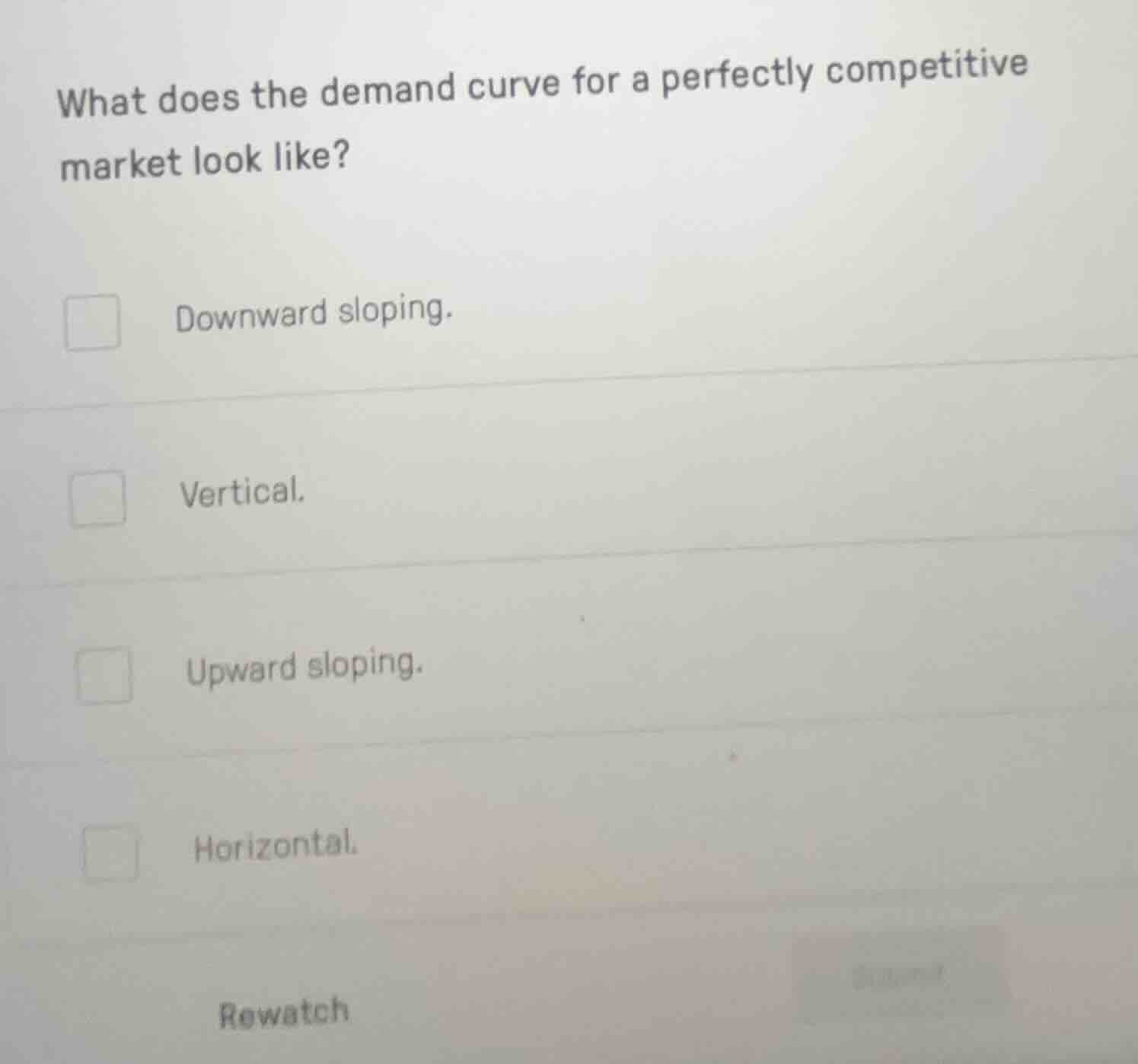 what does the demand curve for a perfectly competitive market look like…