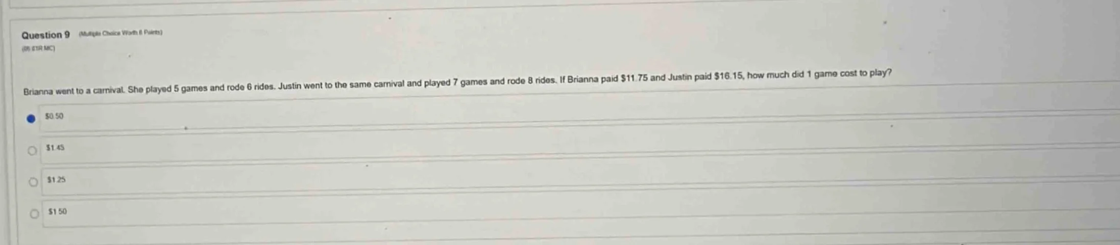 question 9 (multiple choice worth 6 points) (06.01r mc) brianna went to…