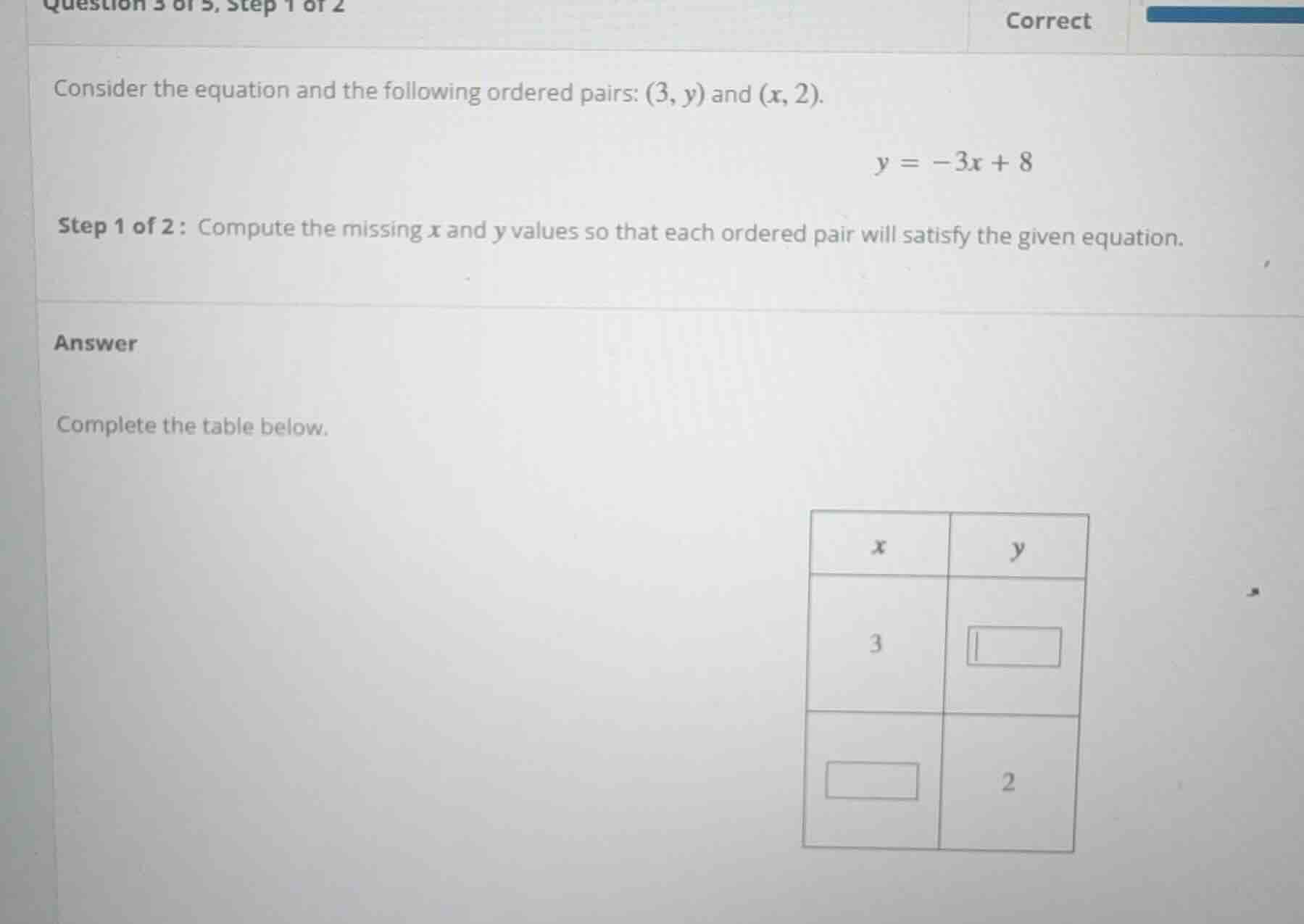 question 3 of 5, step 1 of 2 correct consider the equation and the foll…