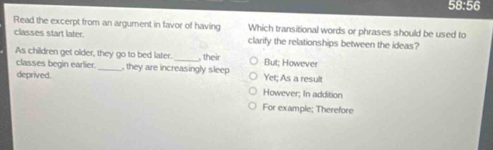 read the excerpt from an argument in favor of having classes start late…