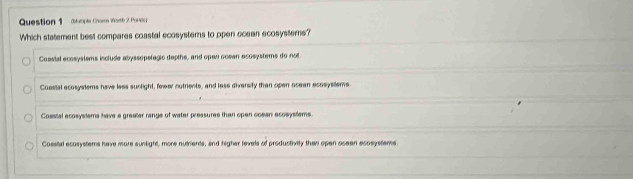 question 1 (multiple choice worth 2 points)which statement best compare…