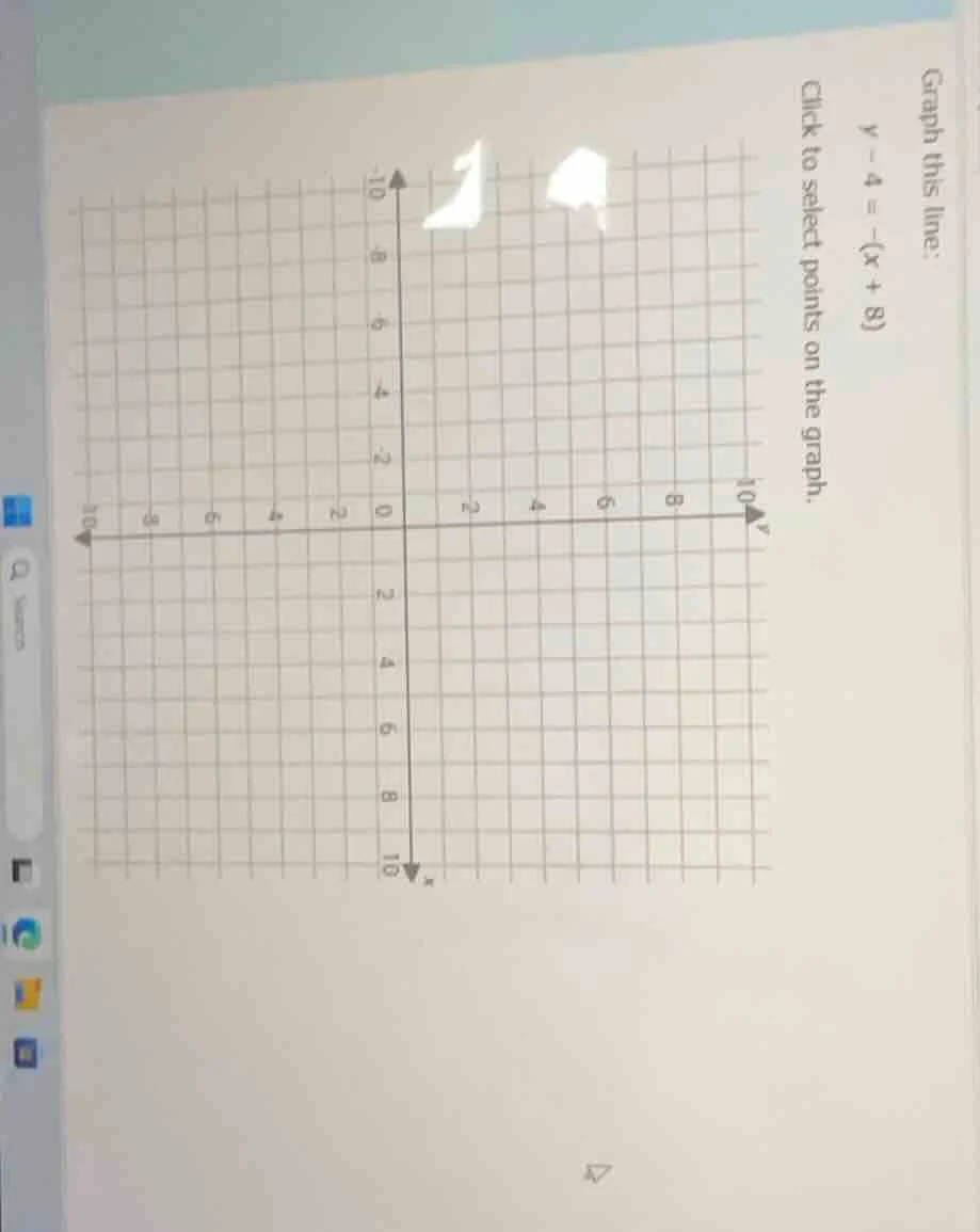 graph this line:$y - 4 = -(x + 8)$click to select points on the graph.