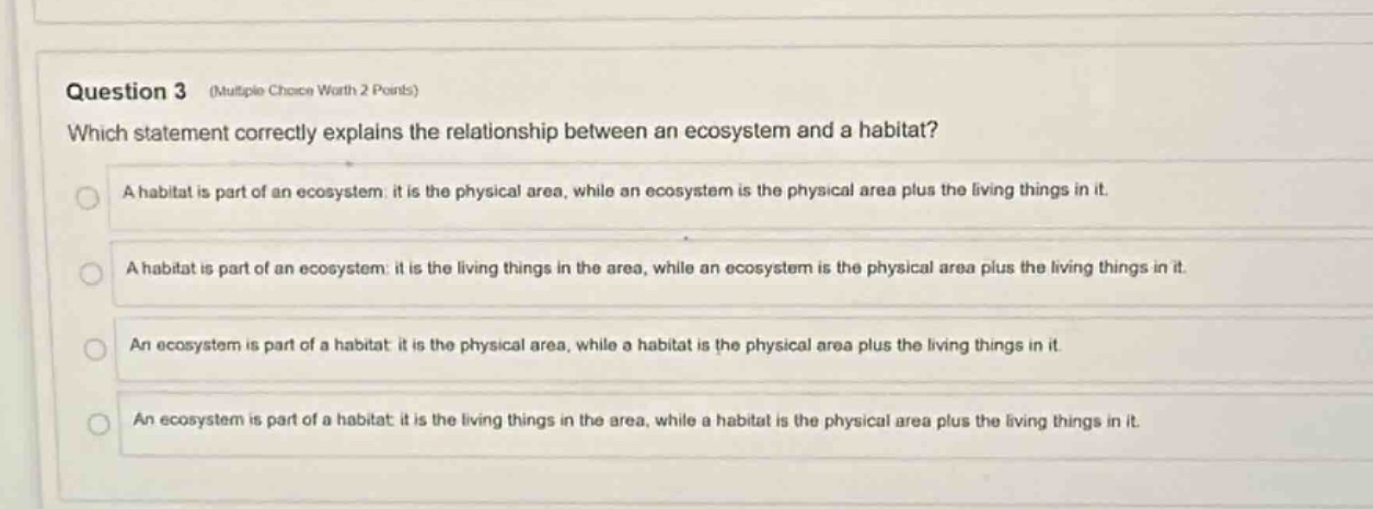 question 3 (multiple choice worth 2 points) which statement correctly e…