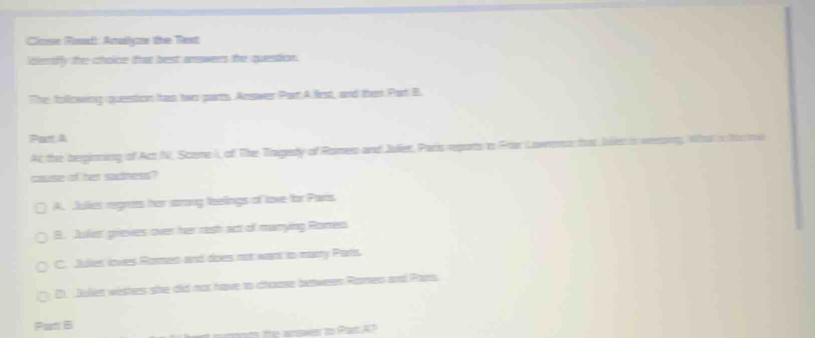 close read: analyze the text identify the choice that best answers the …