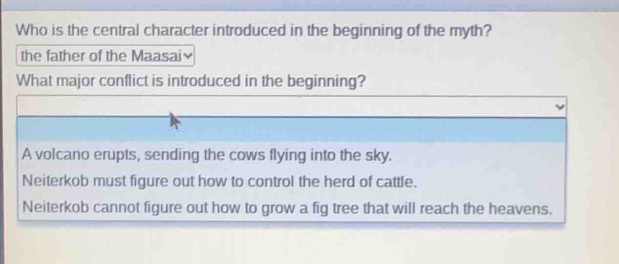 who is the central character introduced in the beginning of the myth? t…