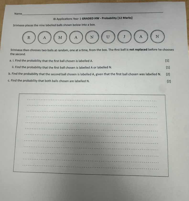 name________ ib applications year 1 graded hw - probability (12 marks) …