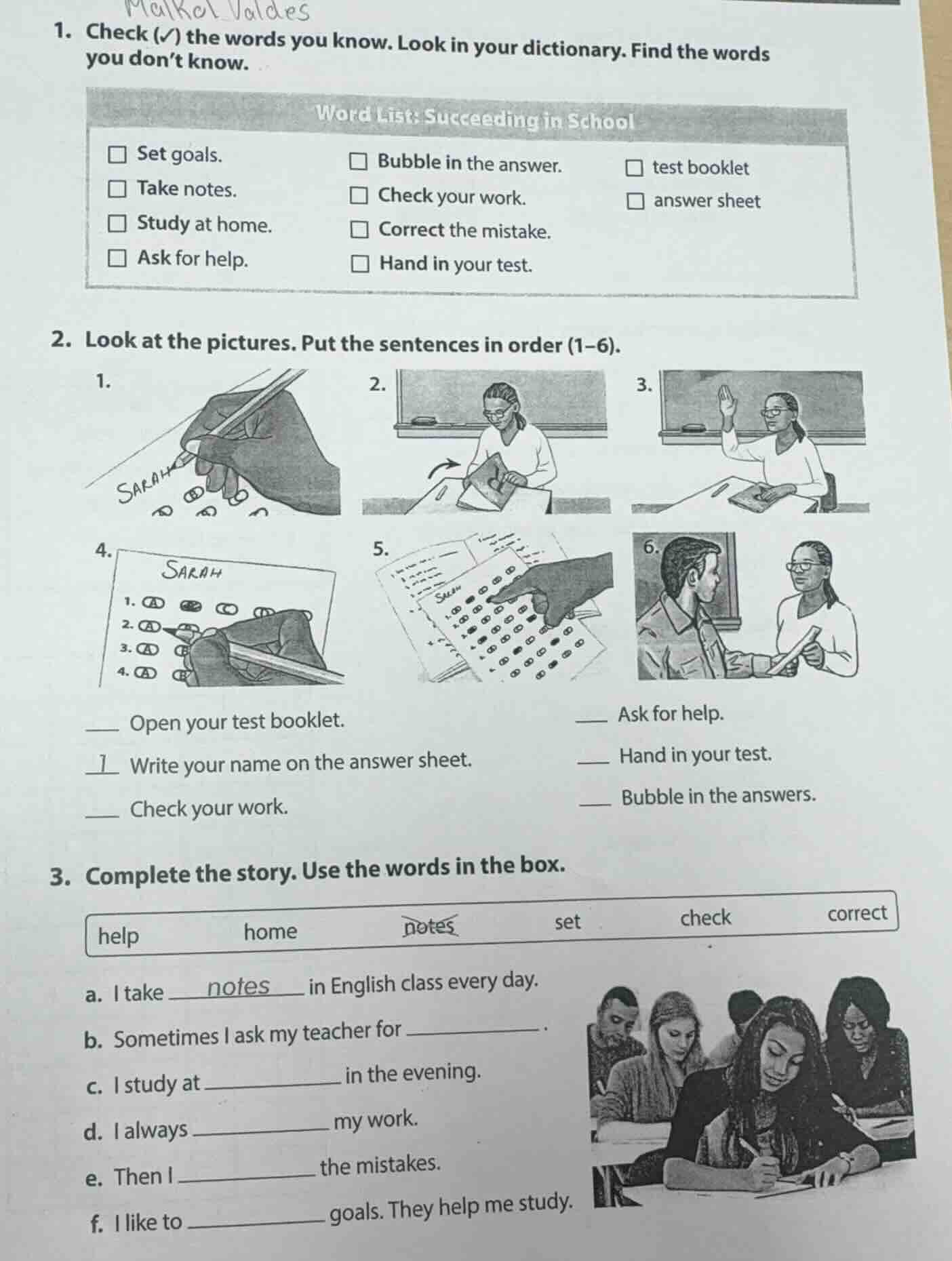 1. check (✓) the words you know. look in your dictionary. find the word…