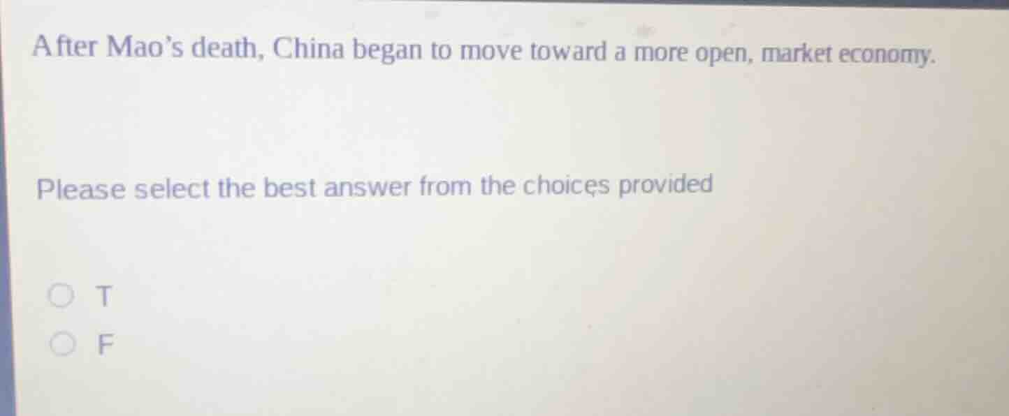 after maos death, china began to move toward a more open, market econom…