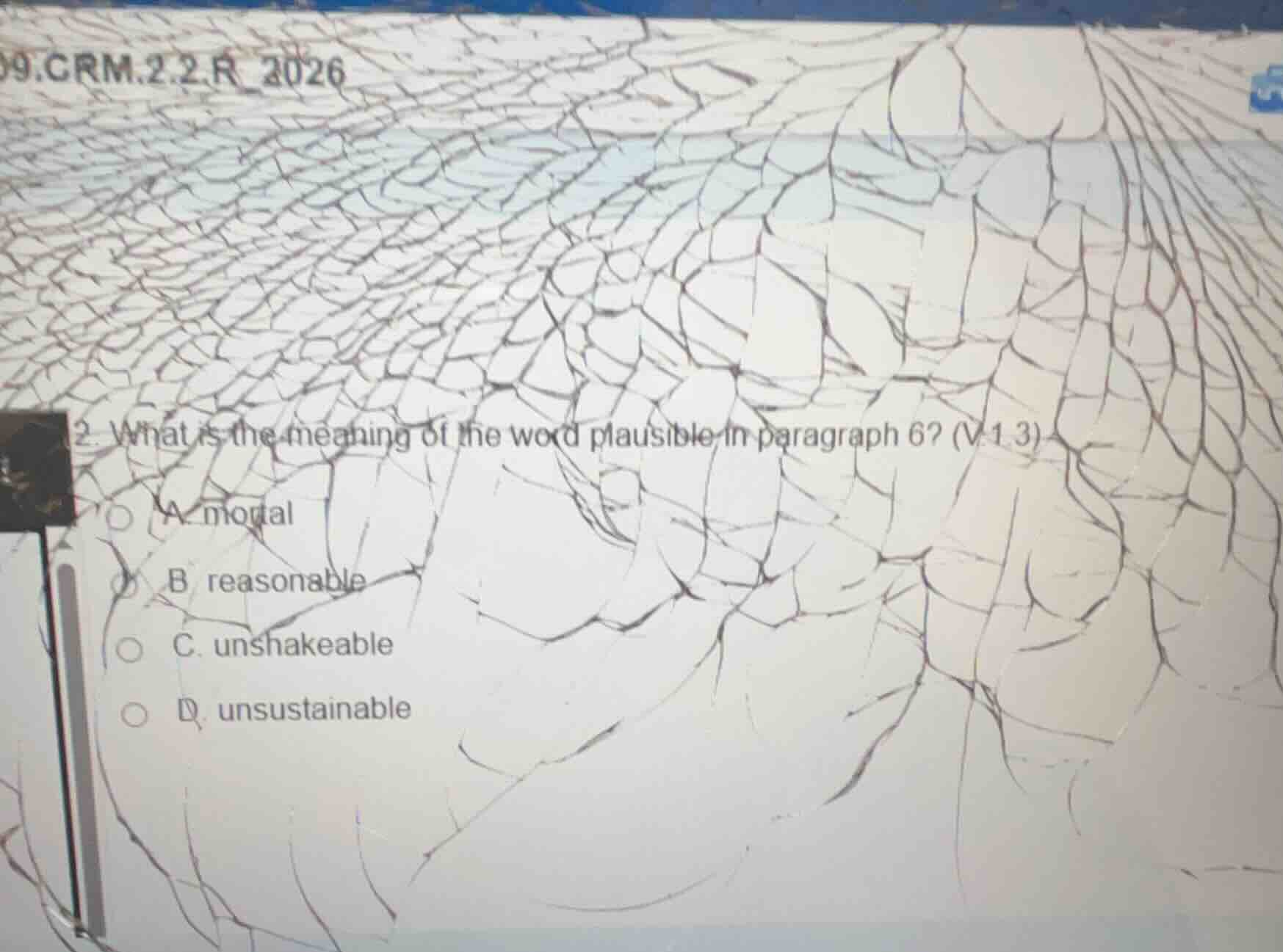 09.crm.2.2.r 2026 2. what is the meaning of the word plausible in parag…