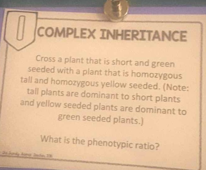 complex inheritance cross a plant that is short and green seeded with a…