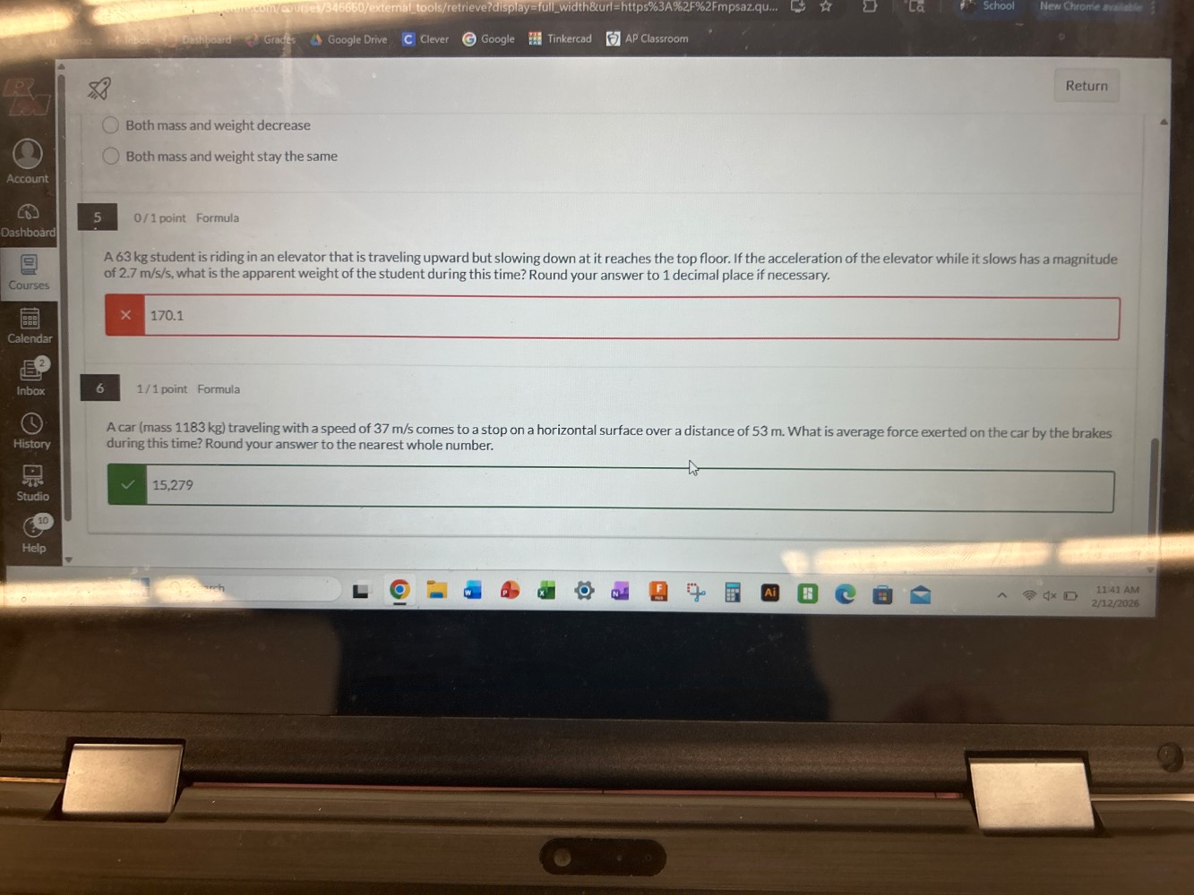 ○ both mass and weight decrease ○ both mass and weight stay the same 5 …