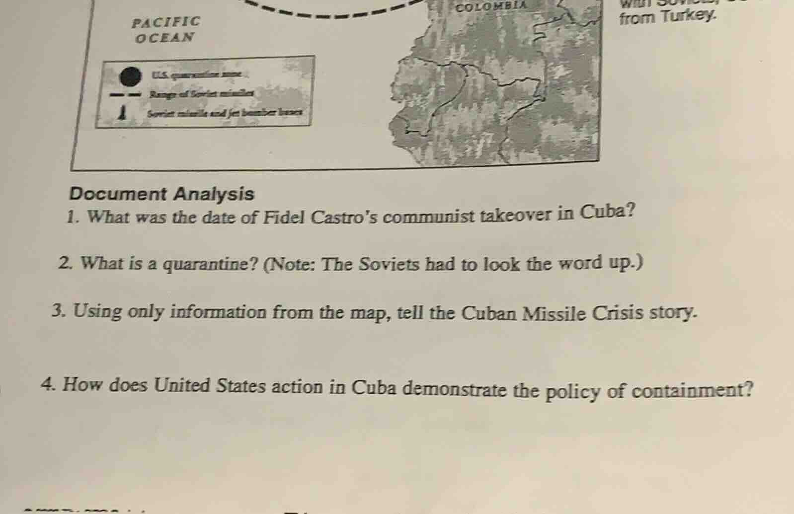 from turkey. document analysis 1. what was the date of fidel castros co…