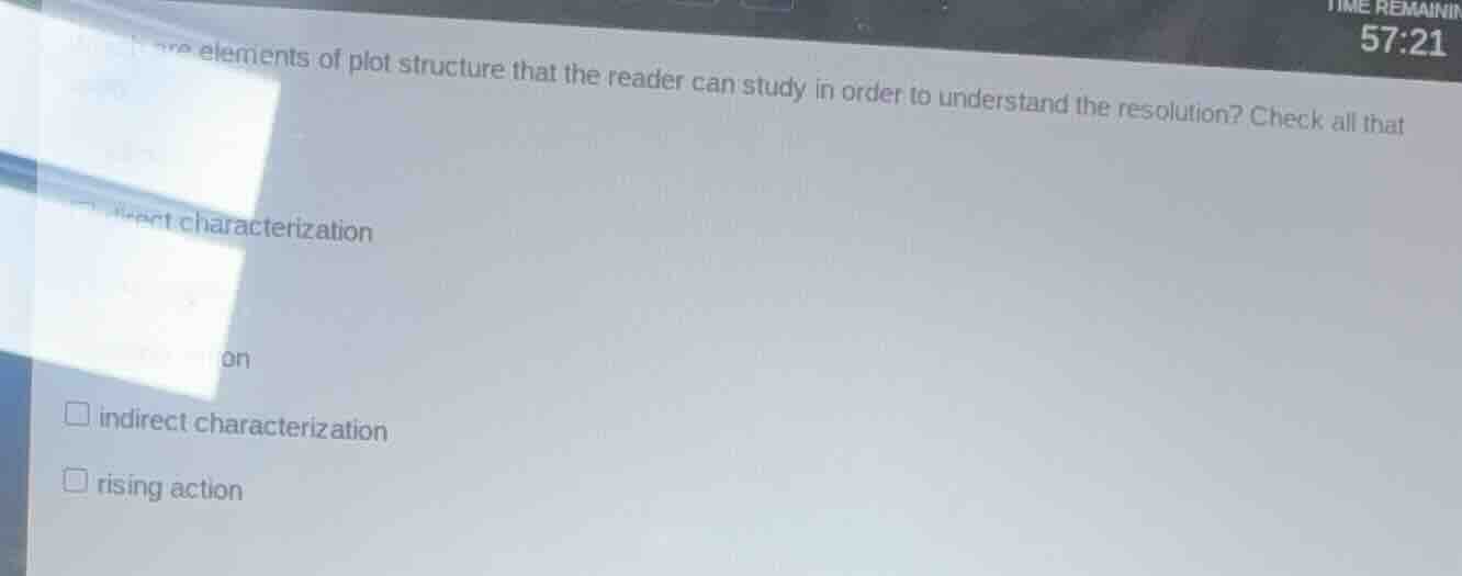 what are elements of plot structure that the reader can study in order …