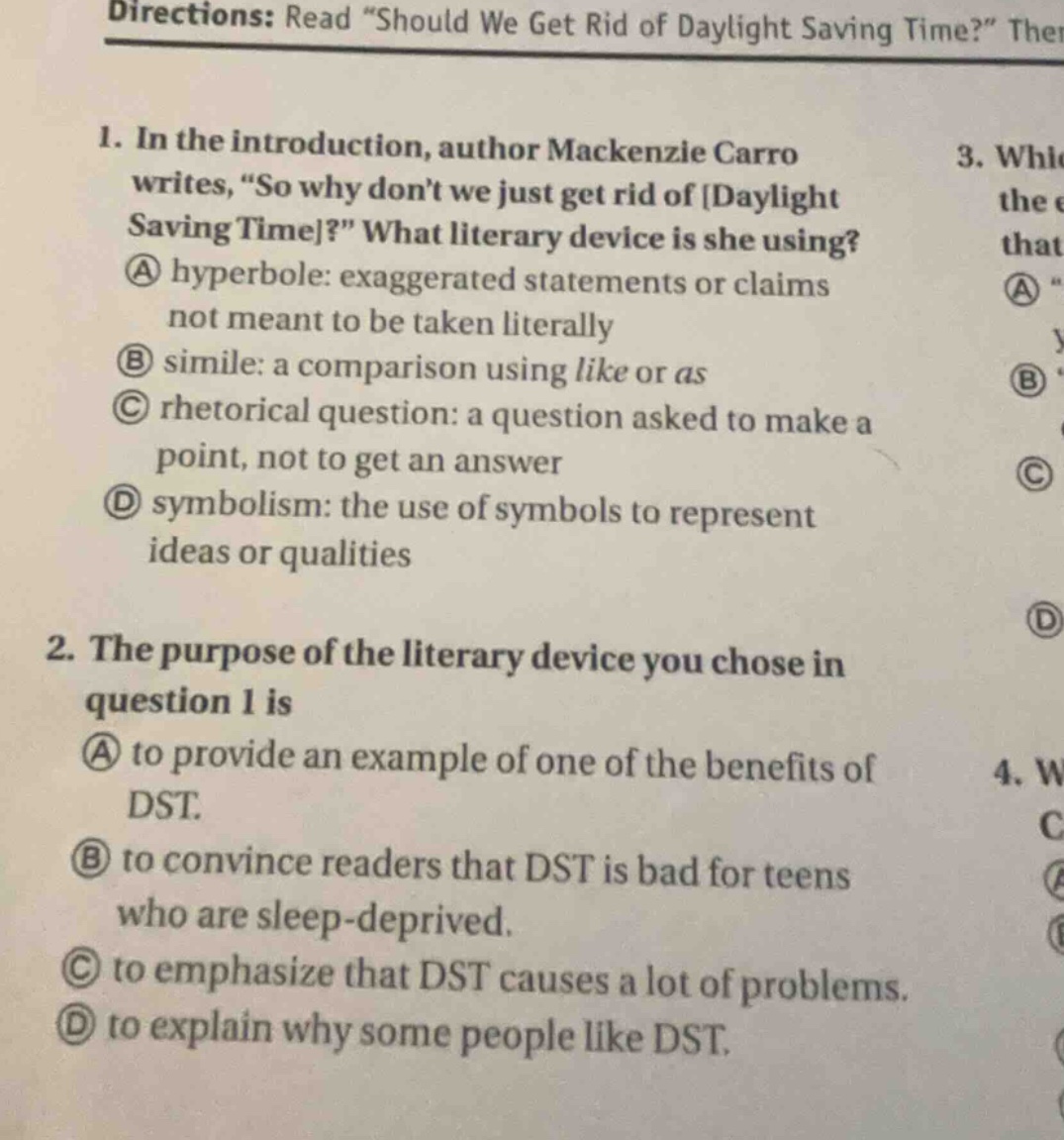 directions: read \should we get rid of daylight saving time?\ then1. in…