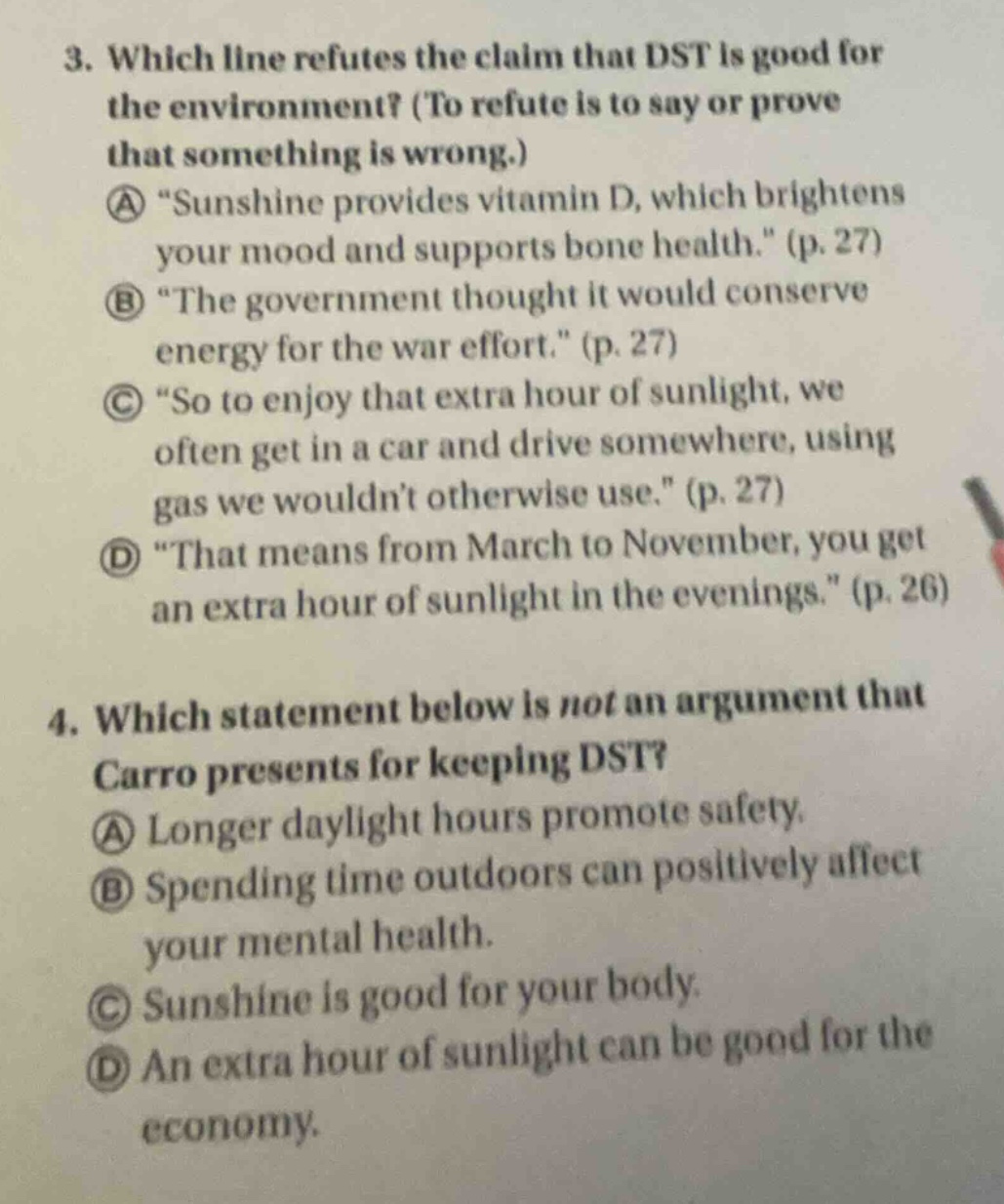 3. which line refutes the claim that dst is good for the environment? (…