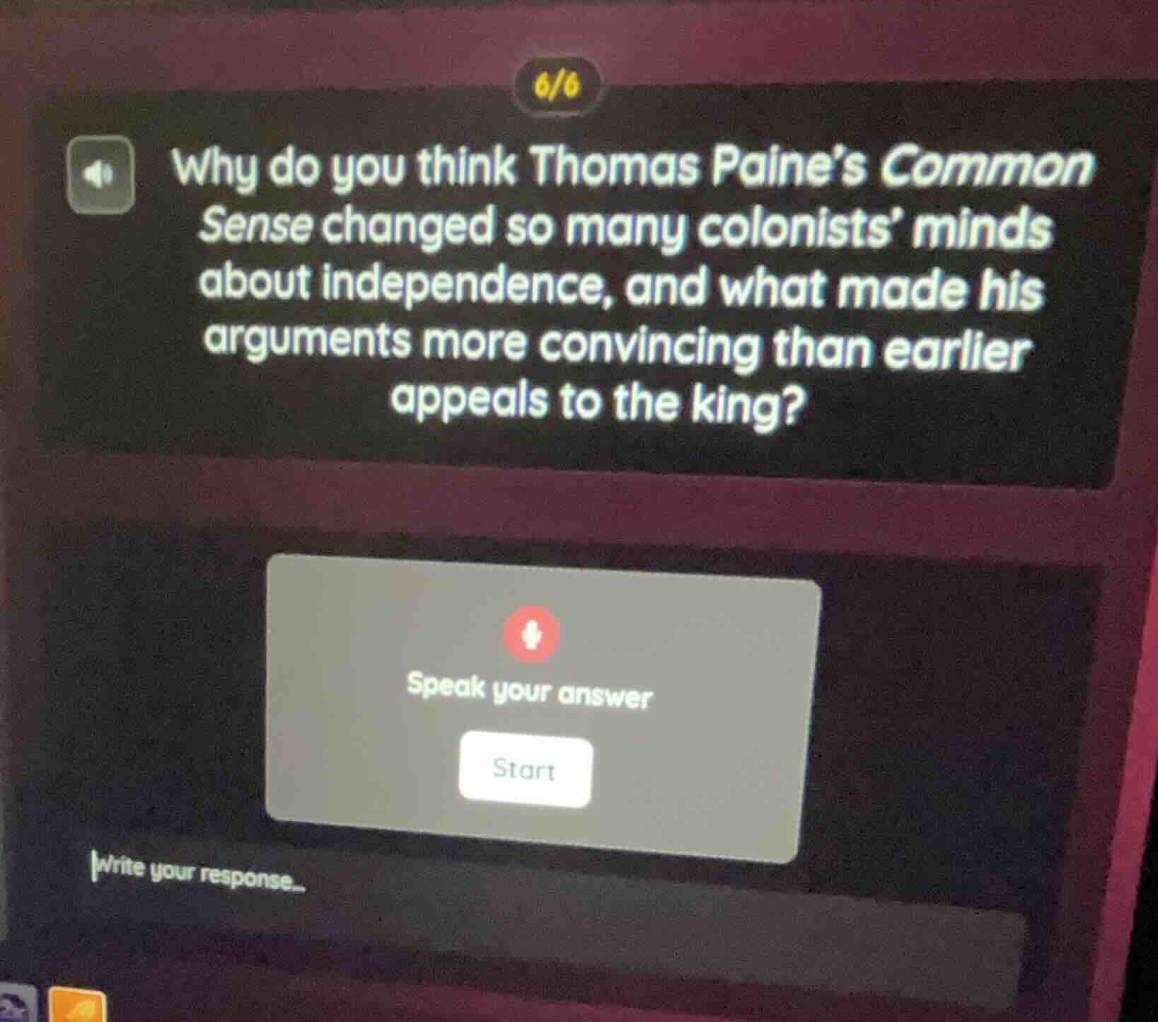 6/6 why do you think thomas paines common sense changed so many colonis…