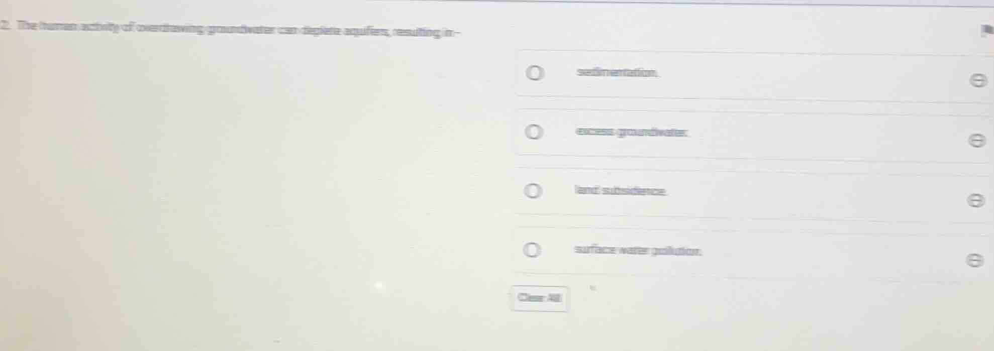 2. the human activity of overdrawing groundwater can deplete aquifers, …