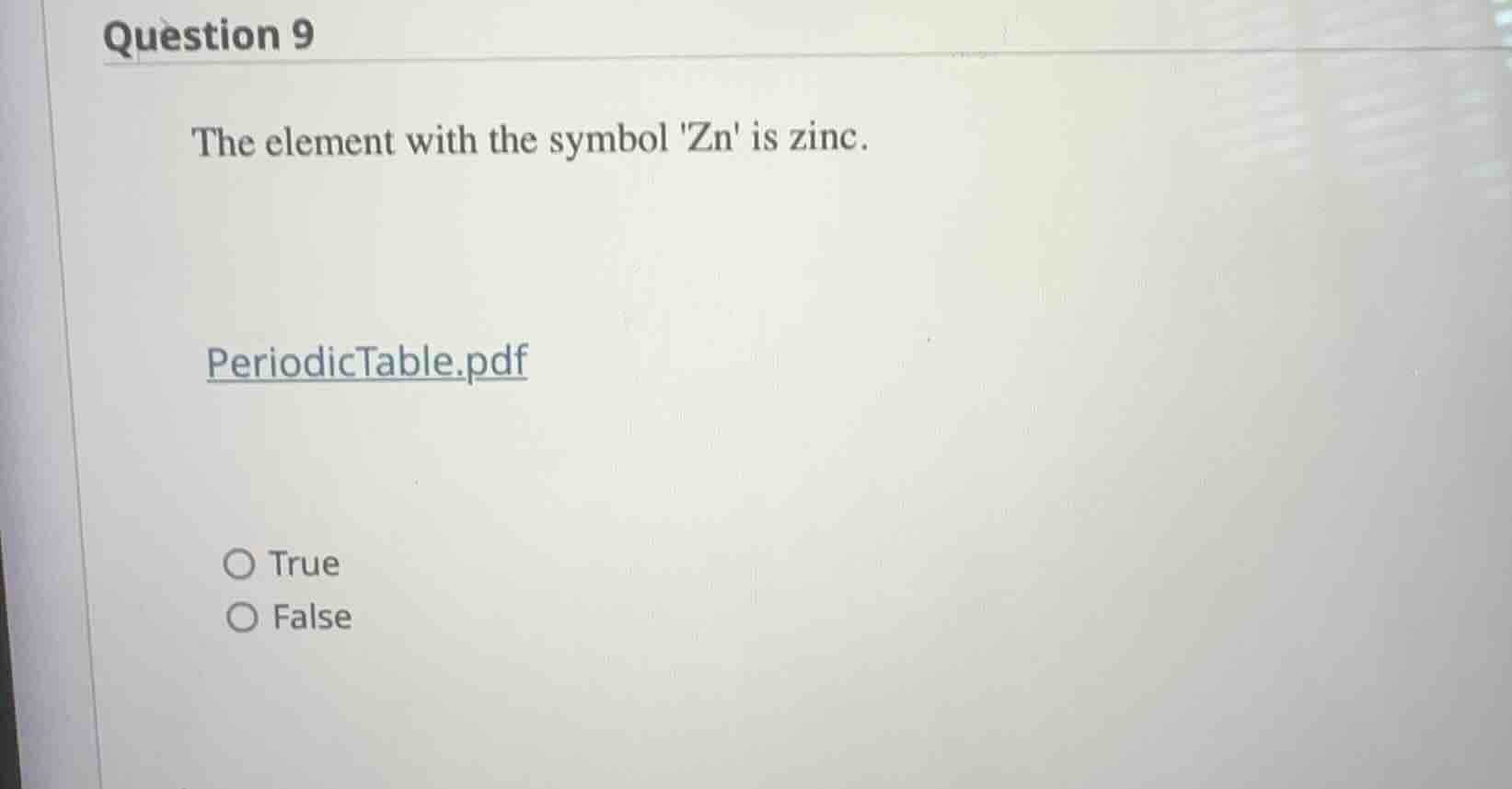 question 9 the element with the symbol zn is zinc. periodictable.pdf tr…