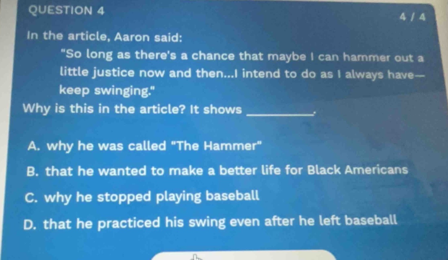 question 4 4 / 4 in the article, aaron said: \so long as theres a chanc…