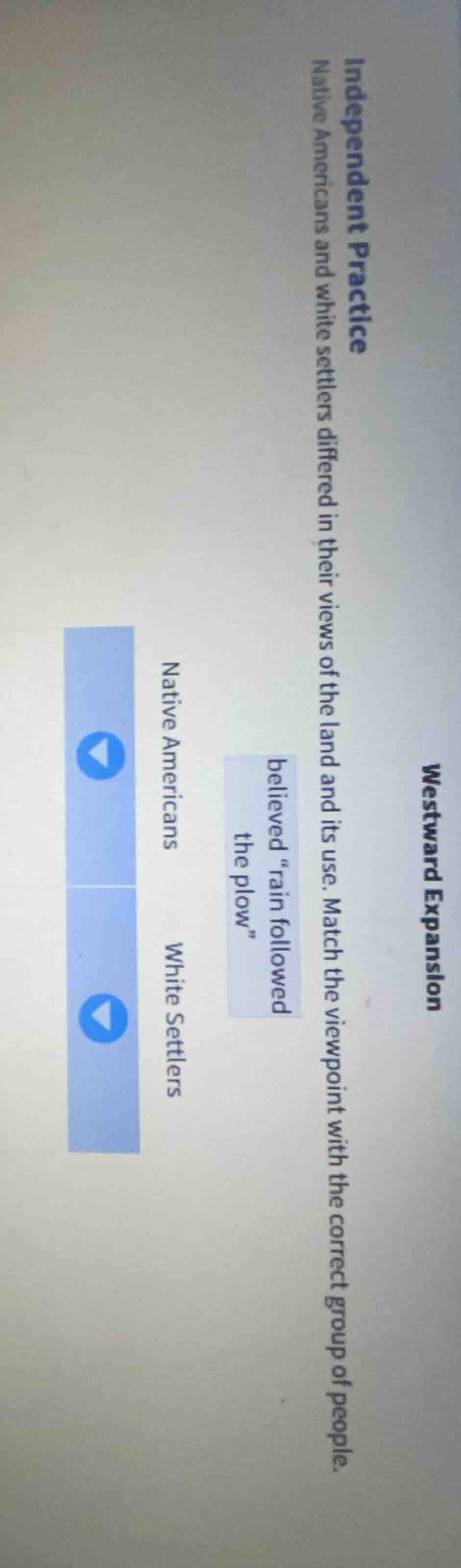 westward expansion independent practice native americans and white sett…