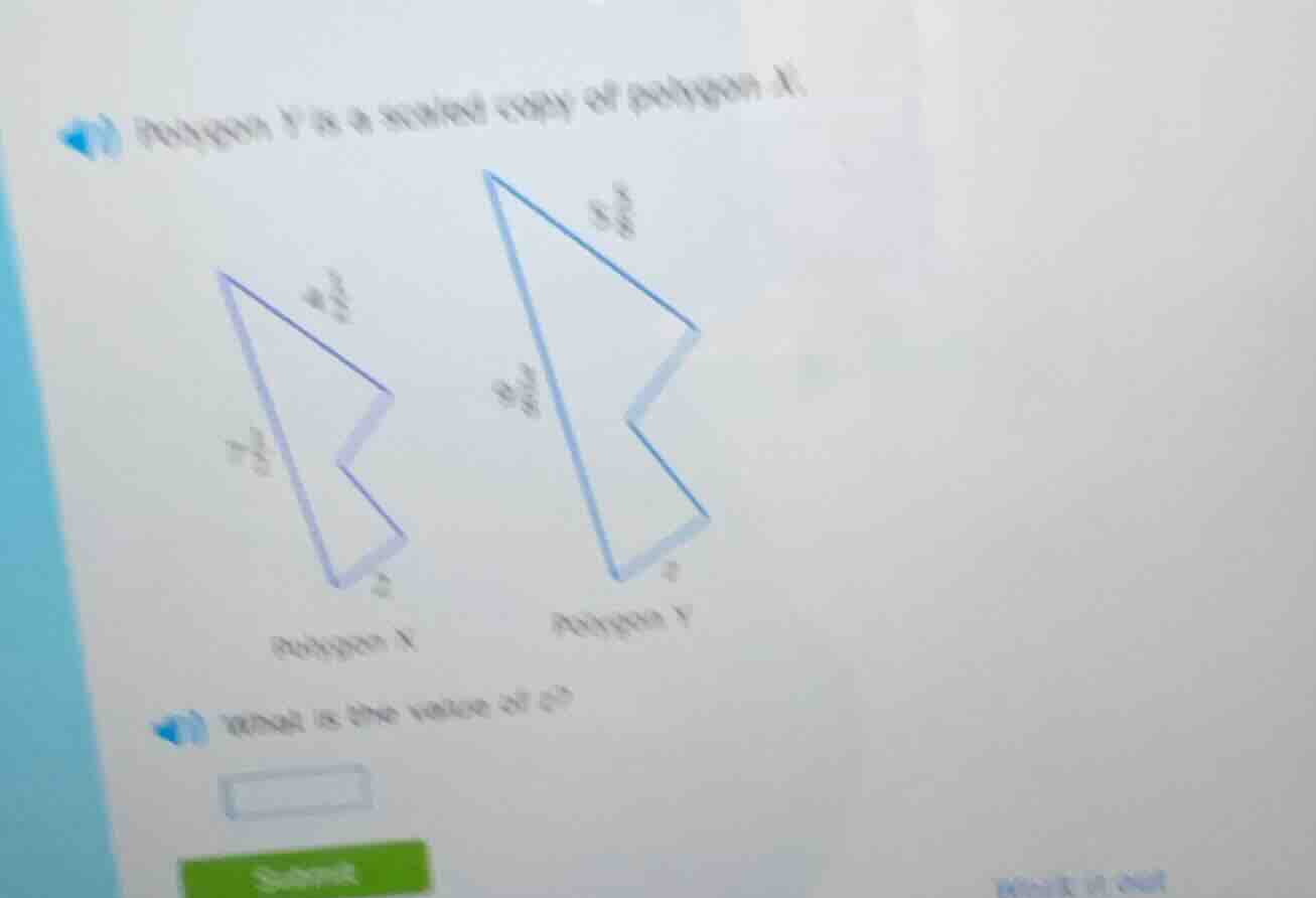 1) polygon y is a scaled copy of polygon x. 2) what is the value of d?