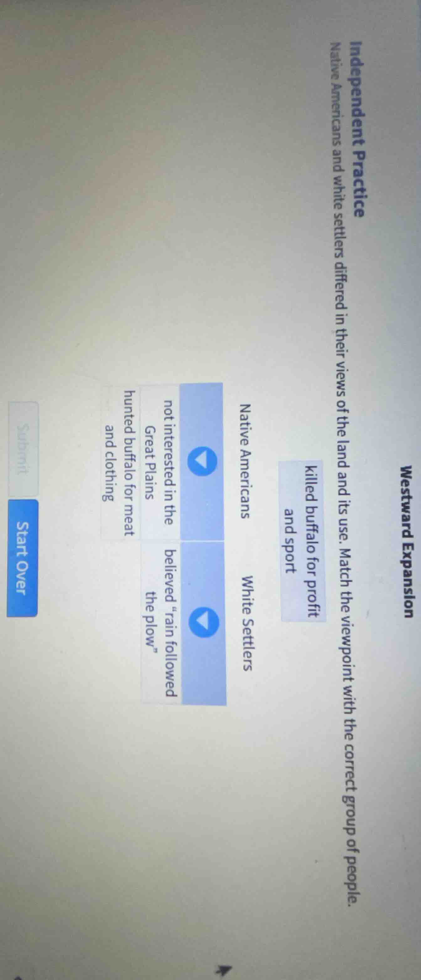 westward expansion independent practice native americans and white sett…