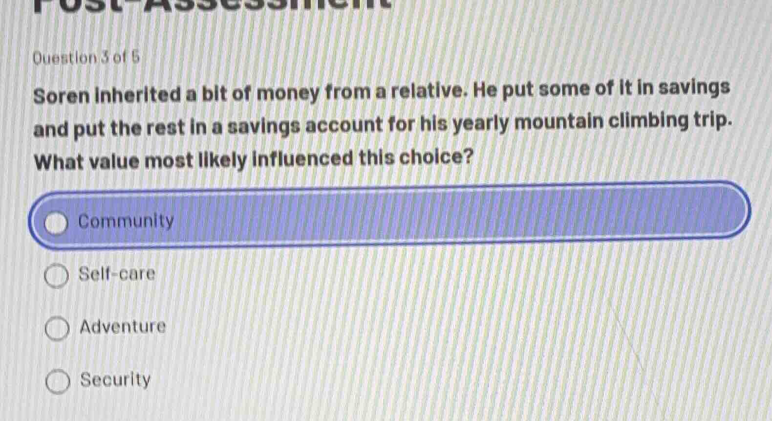 question 3 of 5 soren inherited a bit of money from a relative. he put …