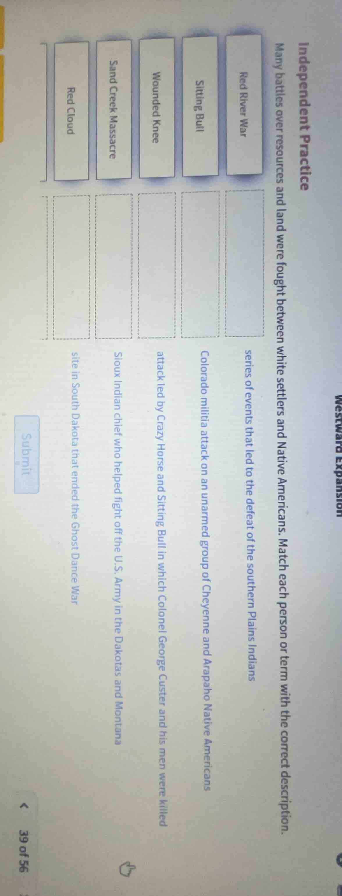 westward expansion independent practice many battles over resources and…