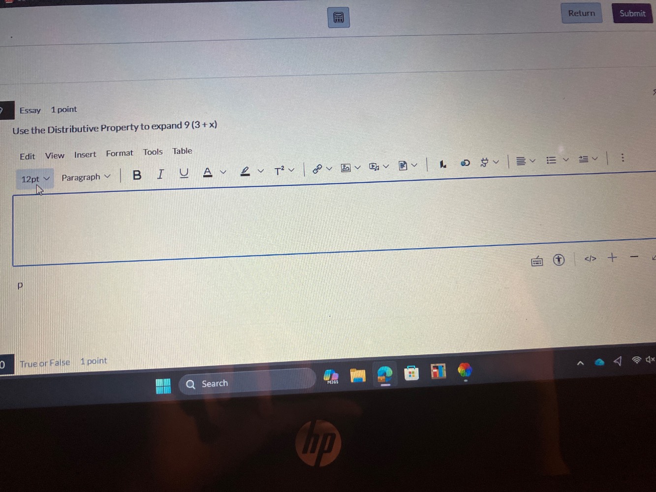 essay 1 point use the distributive property to expand $9(3 + x)$ true o…