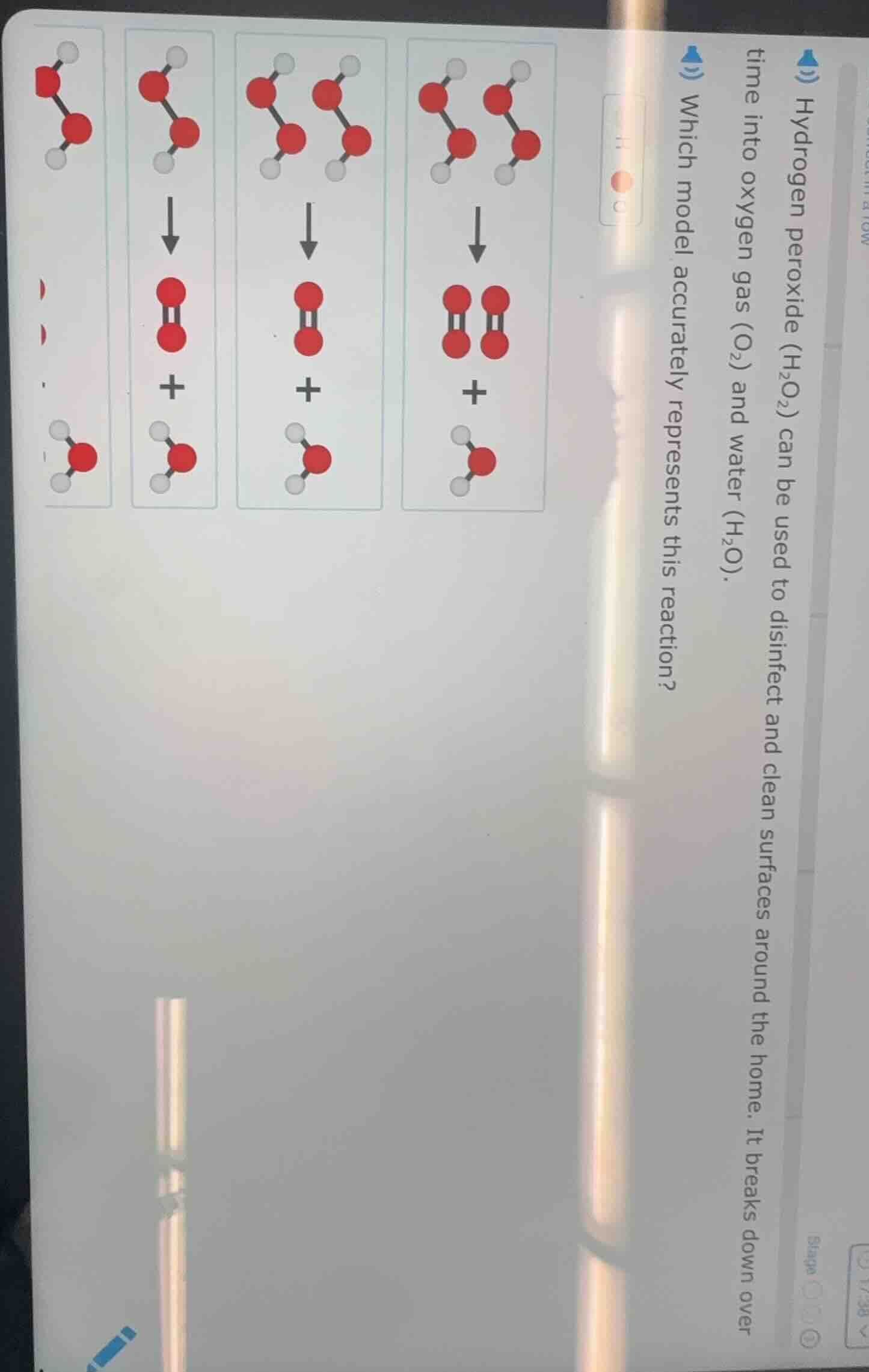 hydrogen peroxide ($h_2o_2$) can be used to disinfect and clean surface…