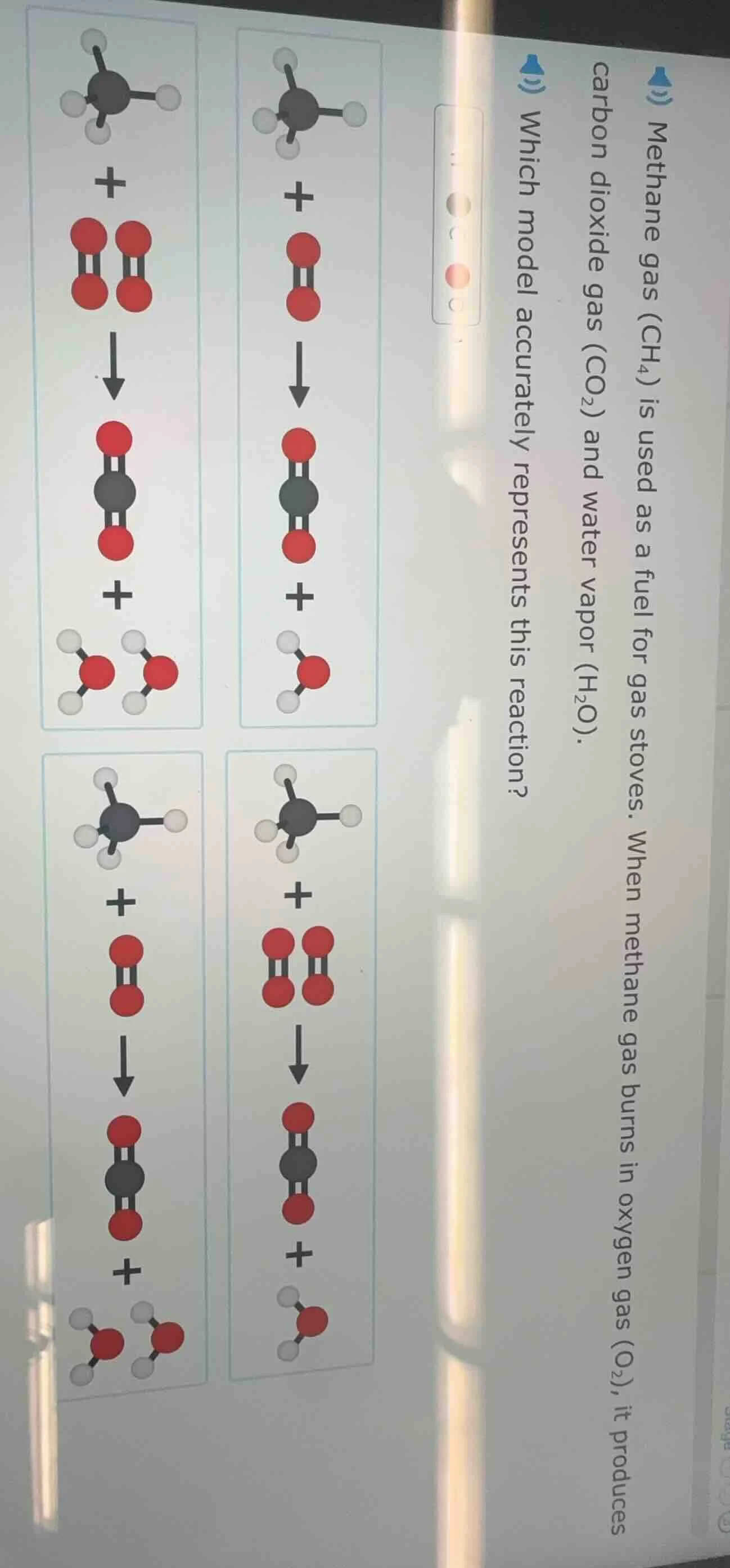 methane gas ($ch_4$) is used as a fuel for gas stoves. when methane gas…