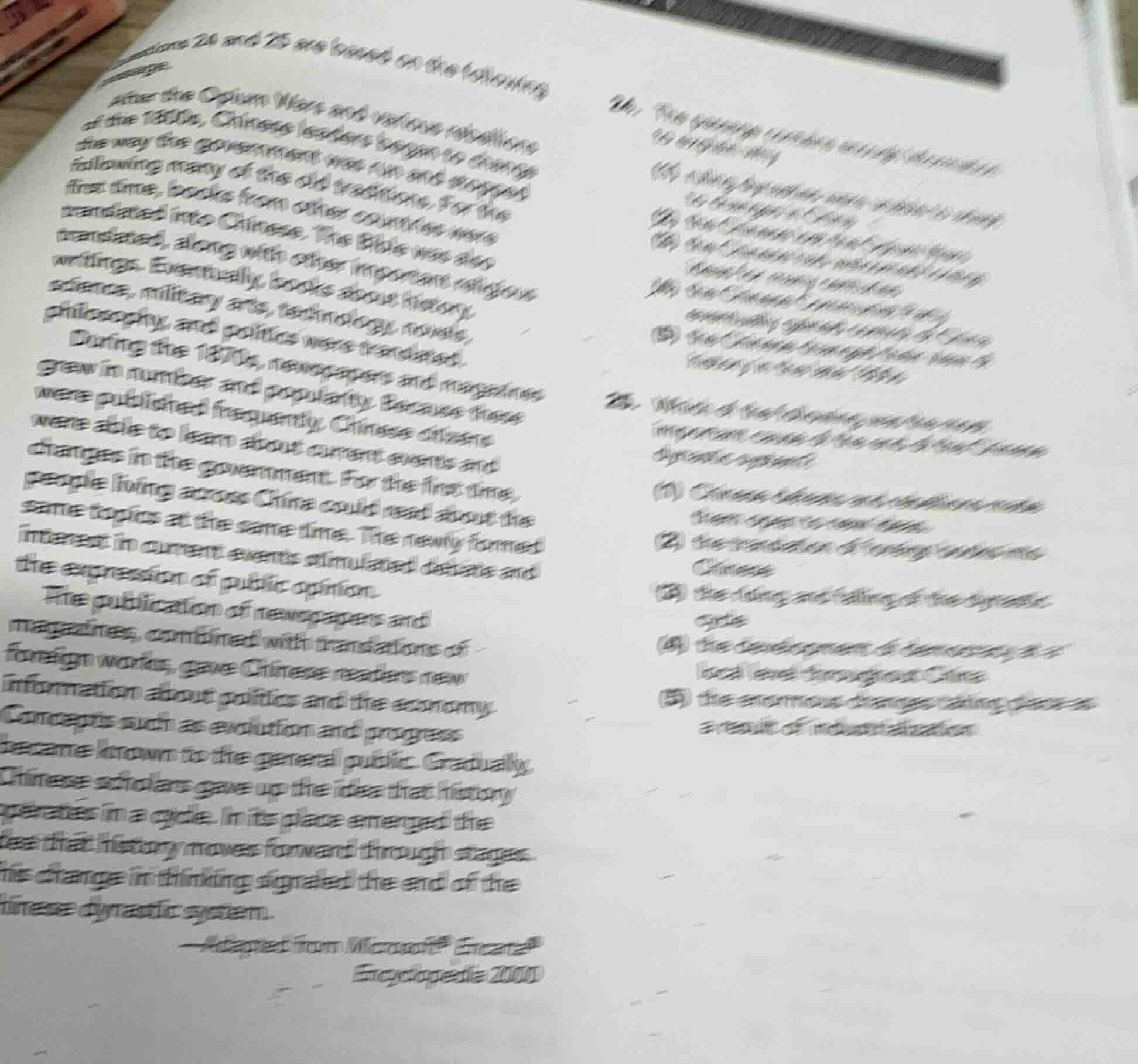 questions 24 and 25 are based on the following passage. after the opium…