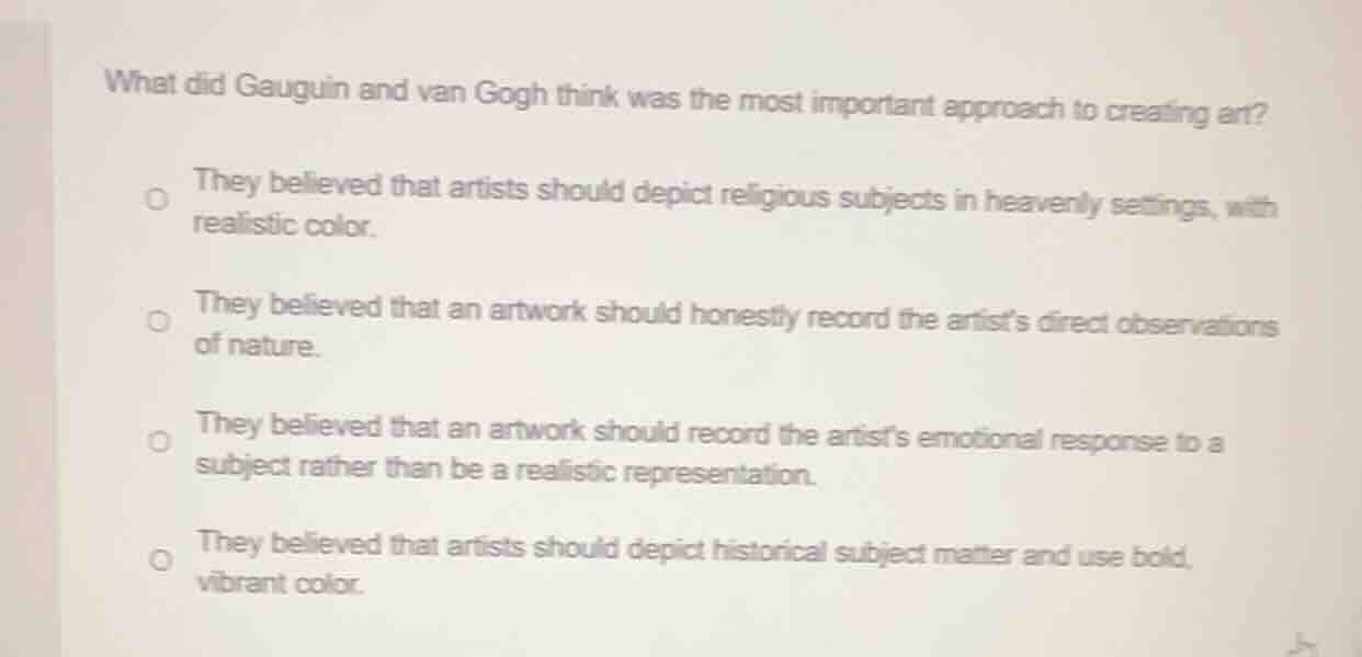 what did gauguin and van gogh think was the most important approach to …