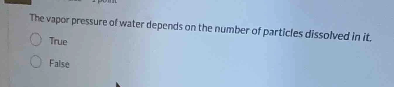 the vapor pressure of water depends on the number of particles dissolve…