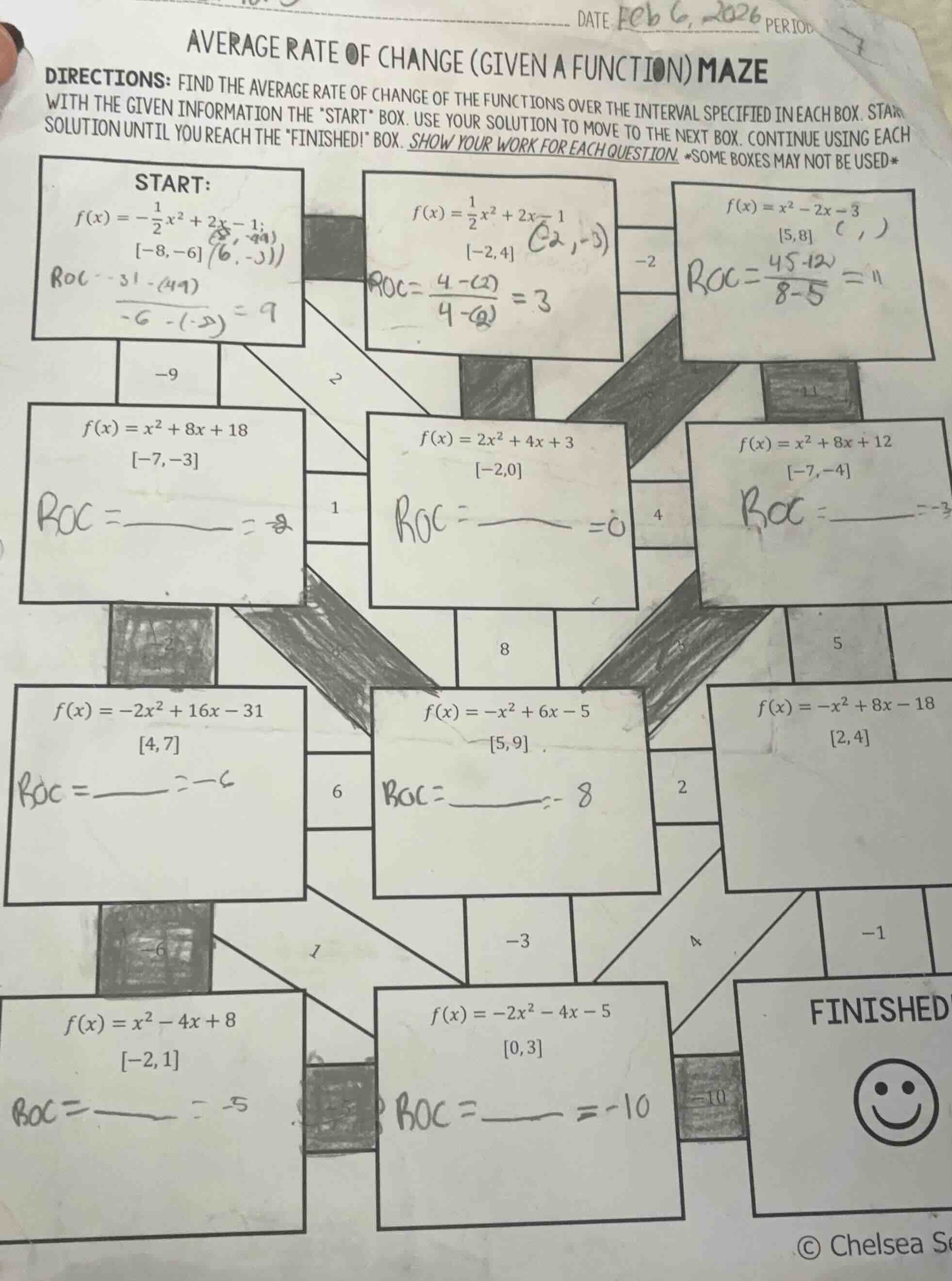 date: feb 6, 2026period: 3average rate of change (given a function) maz…