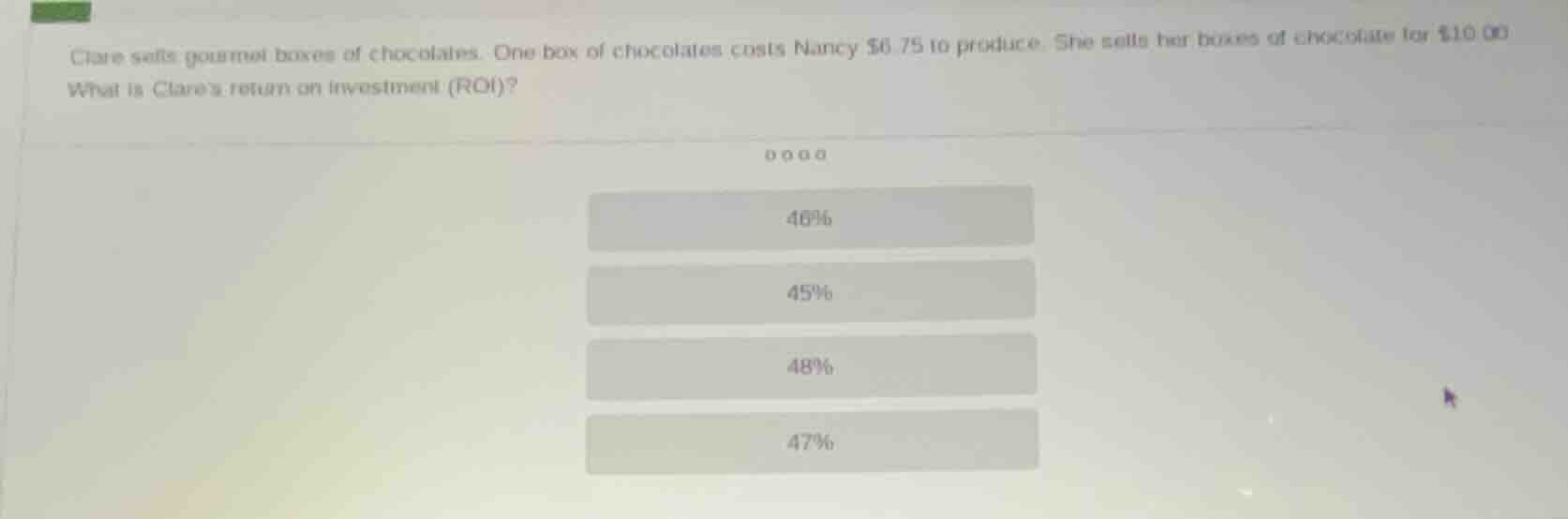 clare sells gourmet boxes of chocolates. one box of chocolates costs na…