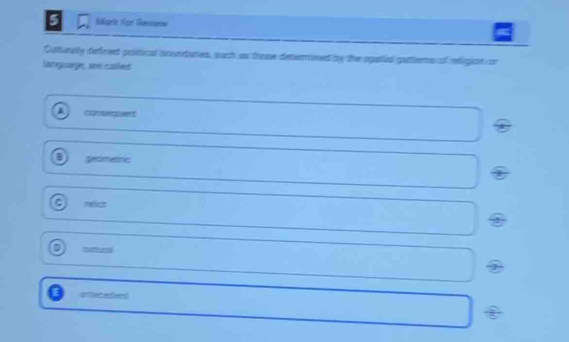 5 mark for review culturally defined political boundaries, such as thos…