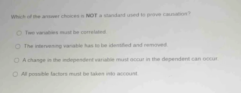 which of the answer choices is not a standard used to prove causation? …
