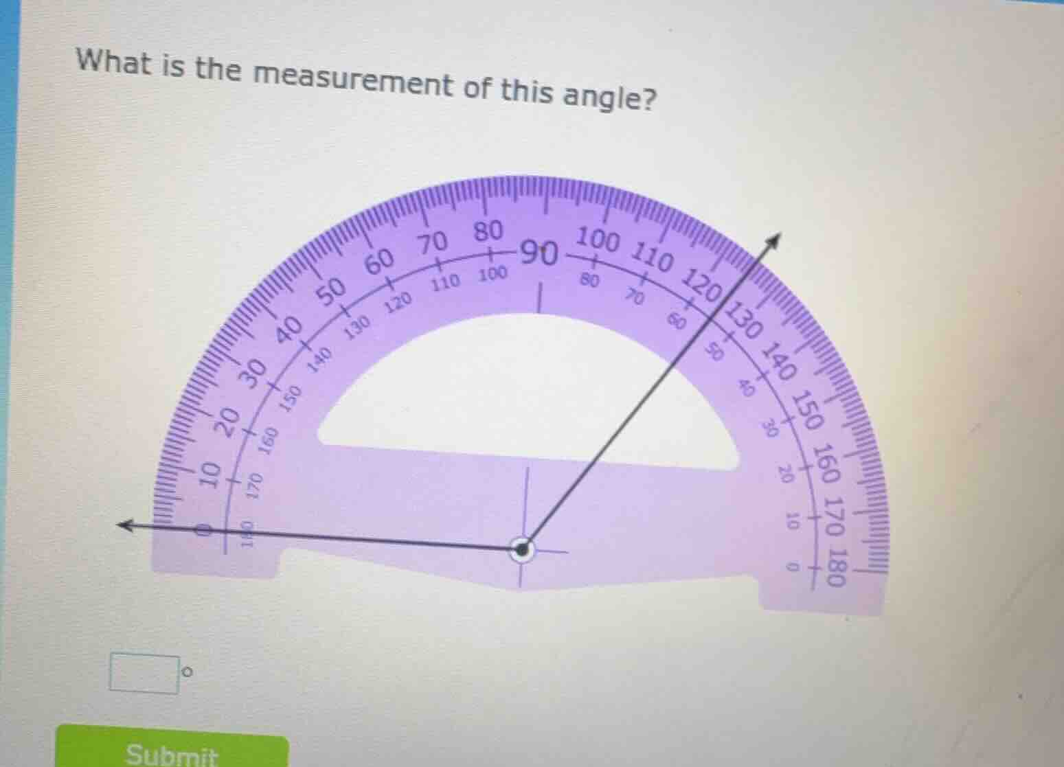 what is the measurement of this angle? □°