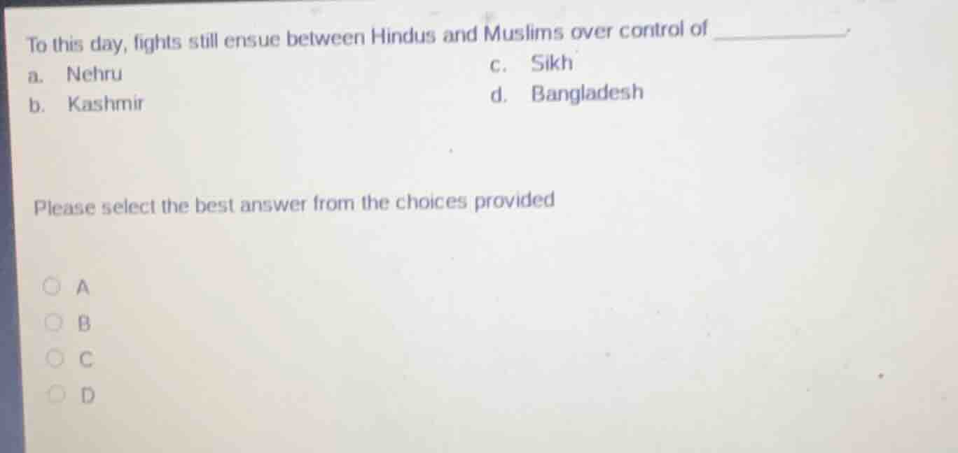 to this day, fights still ensue between hindus and muslims over control…