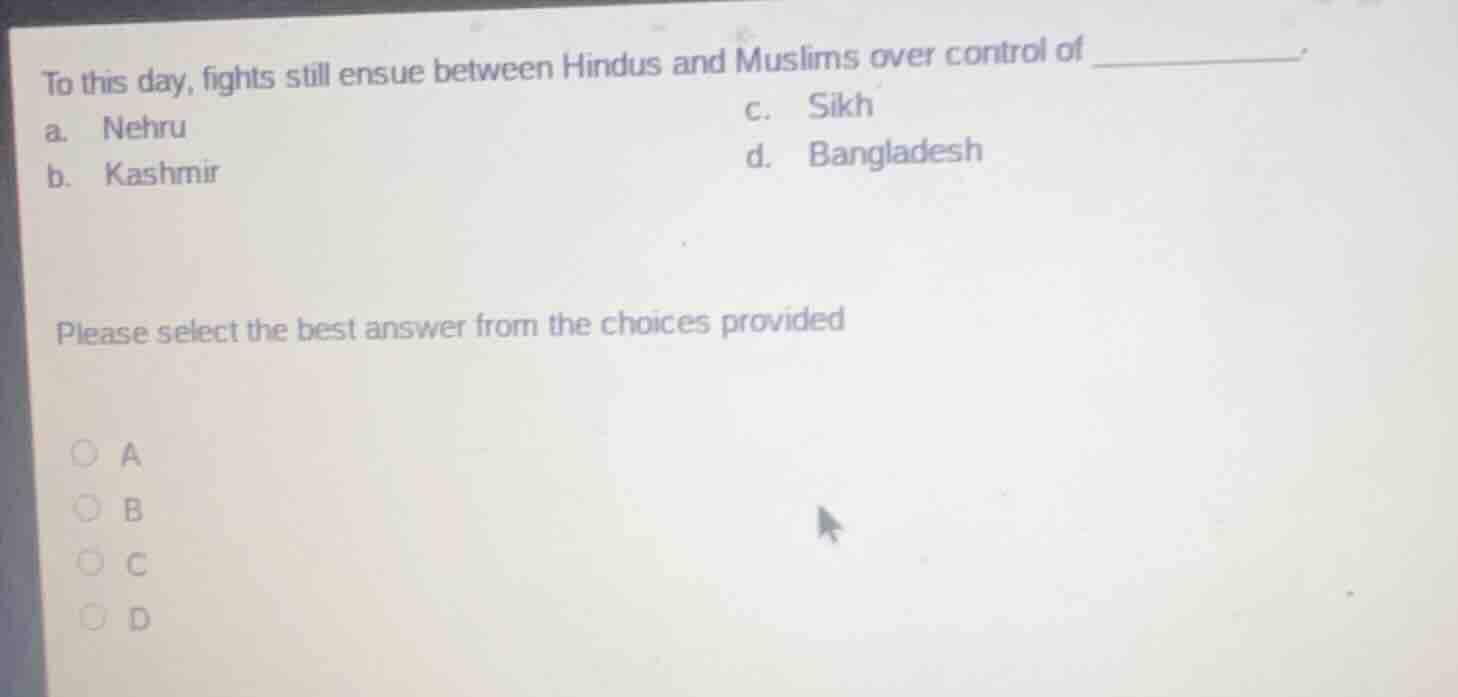 to this day, fights still ensue between hindus and muslims over control…