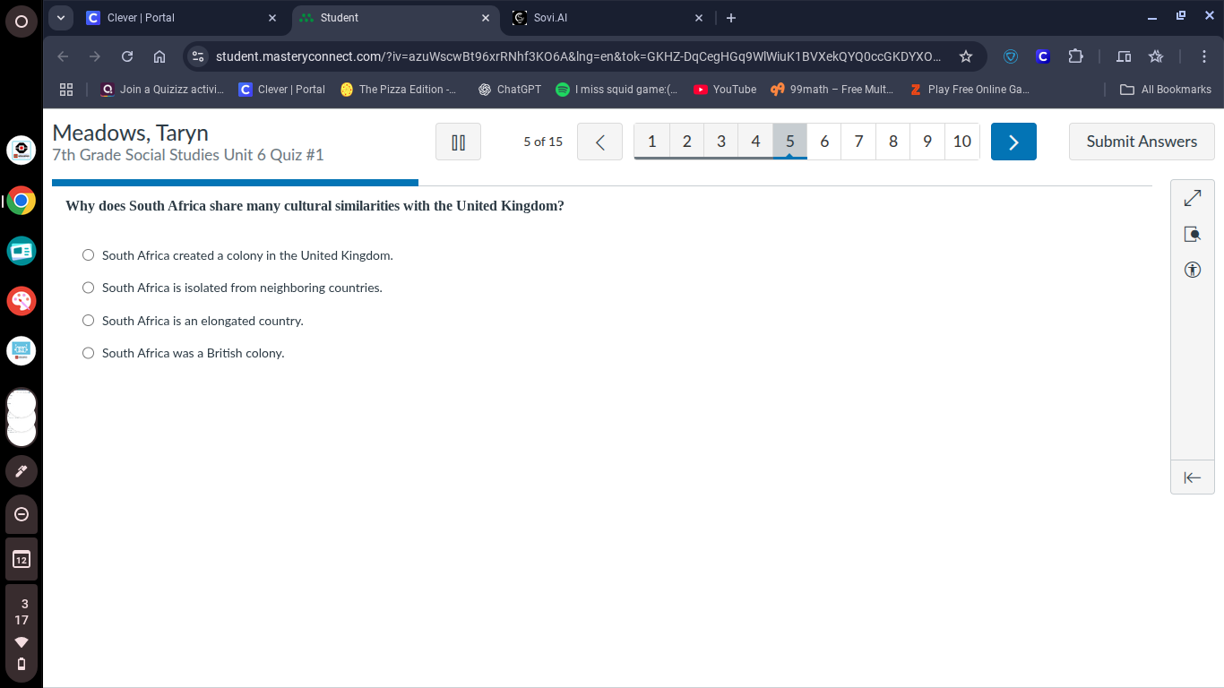 meadows, taryn 7th grade social studies unit 6 quiz #1 5 of 15 why does…
