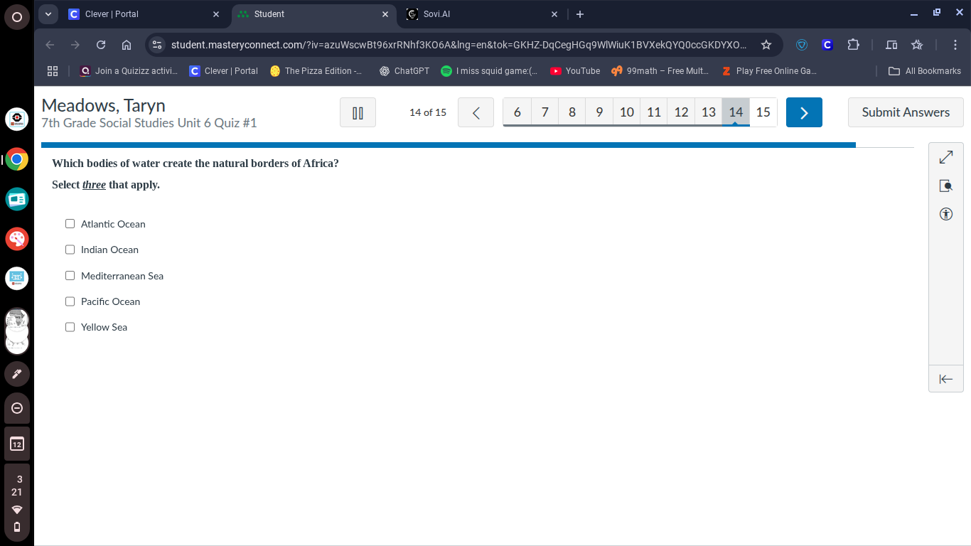 meadows, taryn 7th grade social studies unit 6 quiz #1 14 of 15 which b…