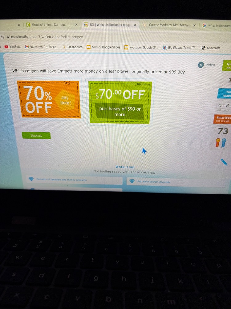 which coupon will save emmett more money on a leaf blower originally pr…